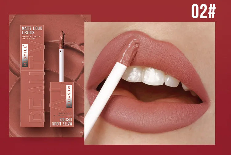 Rouge à Lèvres Liquide Satin Velours – Anti-Adhésif, Imperméable & Longue Durée