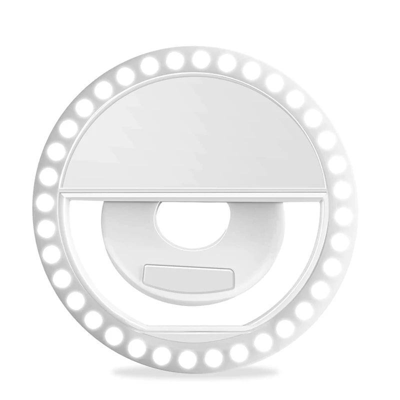 Anneau Lumineux LED Selfie – Recharge USB – Compatible iPhone & Android