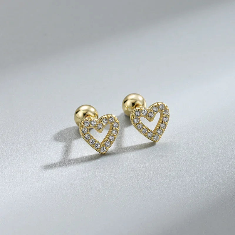 Boucles d’Oreilles Cœur à Vis – Hypoallergénique pour Cartilage Helix