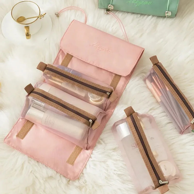 Trousse de Beauté Détachable 4 en 1 – Grande Capacité, Pliable et Portable pour Voyage et Déplacement