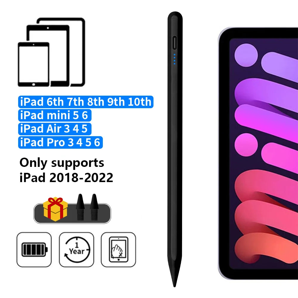 Stylet actile pour IPad – Apple Pencil Compatible avec Indicateurs LED