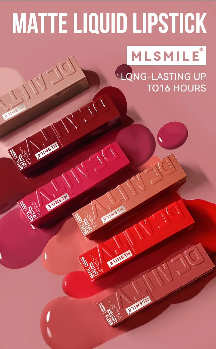 Rouge à Lèvres Liquide Satin Velours – Anti-Adhésif, Imperméable & Longue Durée