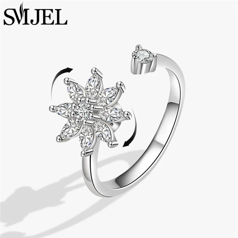 Bague Rotative Anti-Stress de Luxe –  Cristal, Tendance, Luxueux