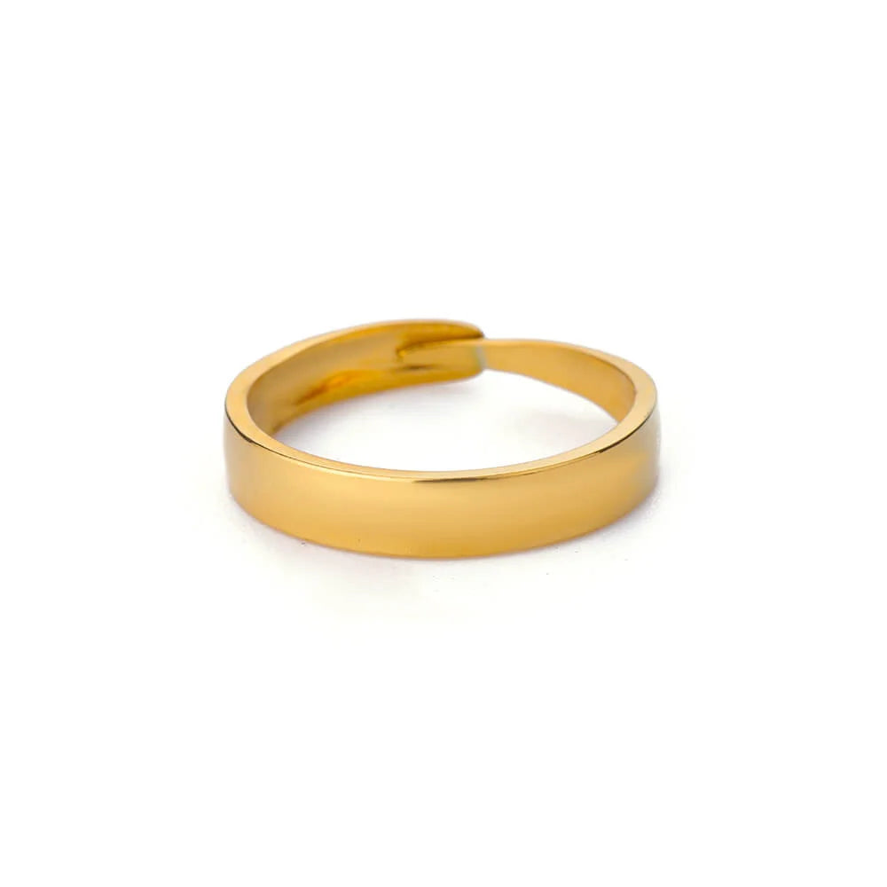 Bague Géométrique en Acier Inoxydable Couleur Or 18K – Zircon & Œil Protecteur
