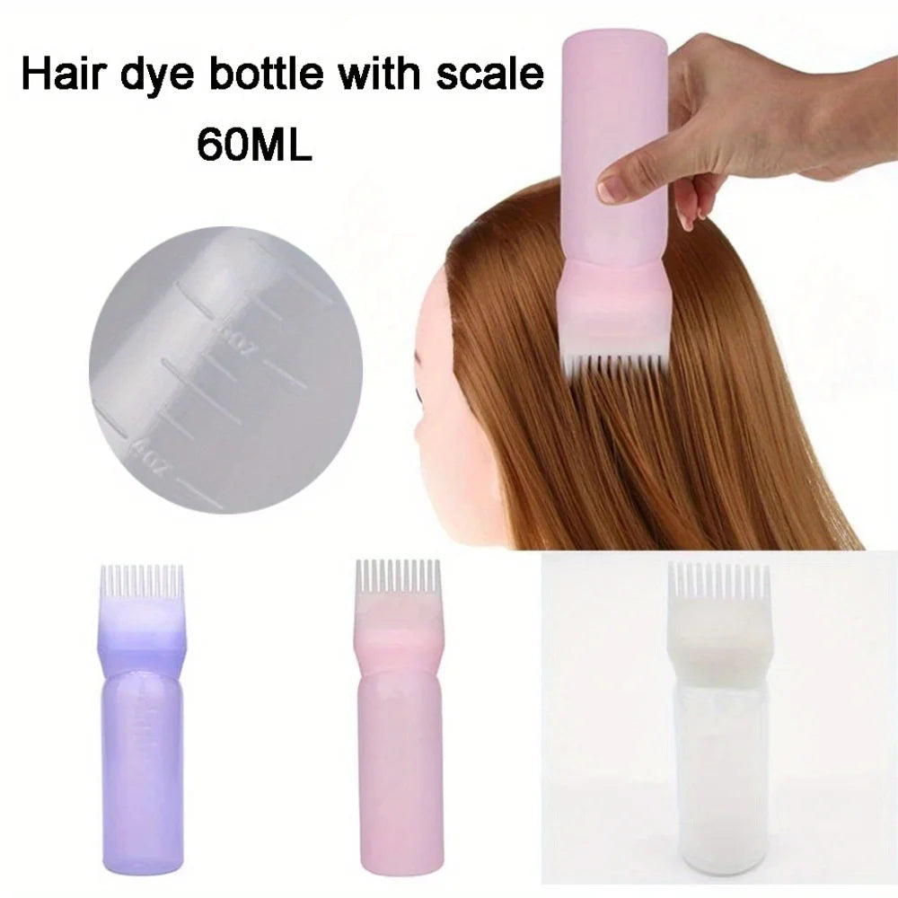 Ensemble Peigne en Silicone, Applicateur d’Huile Capillaire et Brosse de Massage – 2 pièces, Outils Professionnels pour Salon de Coiffure ou Domicile