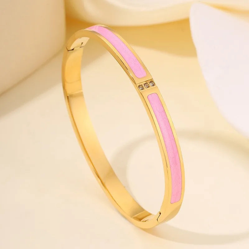 Ensemble De Bracelets En Acier Inoxydable Incrustés De Zircone – Multichoix