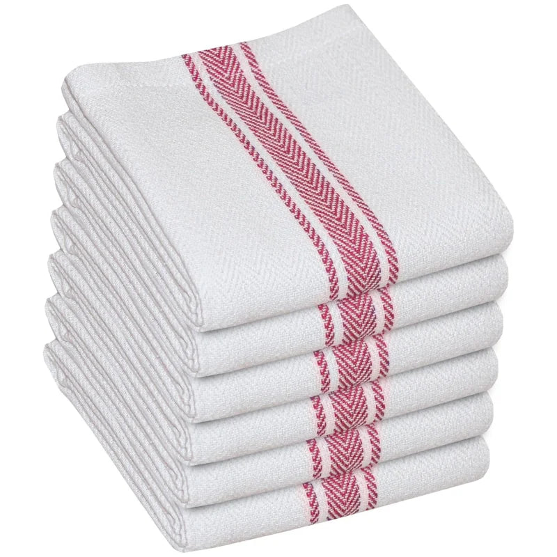 6/8Pcs, 45cm×62 Cm, Minimalist Two-Tone Striped Kitchen Towels, Household Cleaning Cloths and Scouring Pads