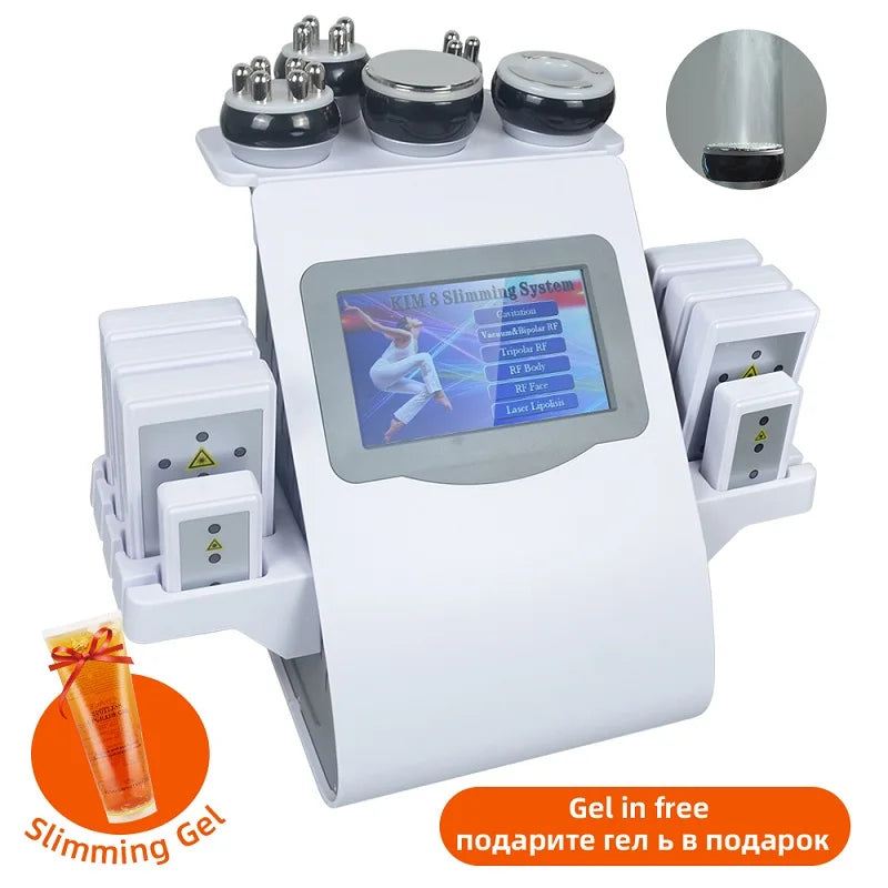 Machine à Cavitation Ultrasonique 40k, système sous vide 6 en 1, Amincissante, Lifting du visage, Réduction de la Cellulite