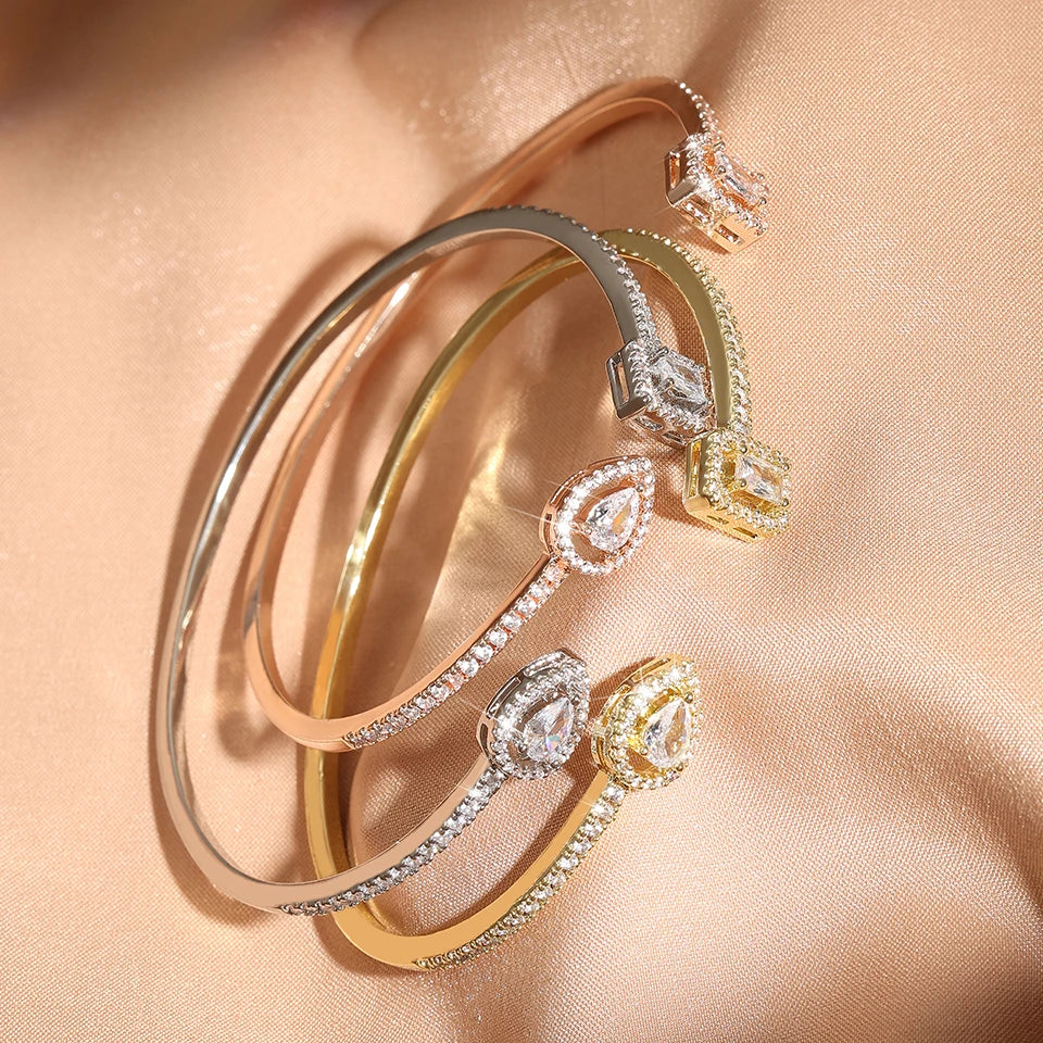 Bracelet Manchette Géométrique pour Femmes – Bijoux Mode Instagram en Zircone Cubique