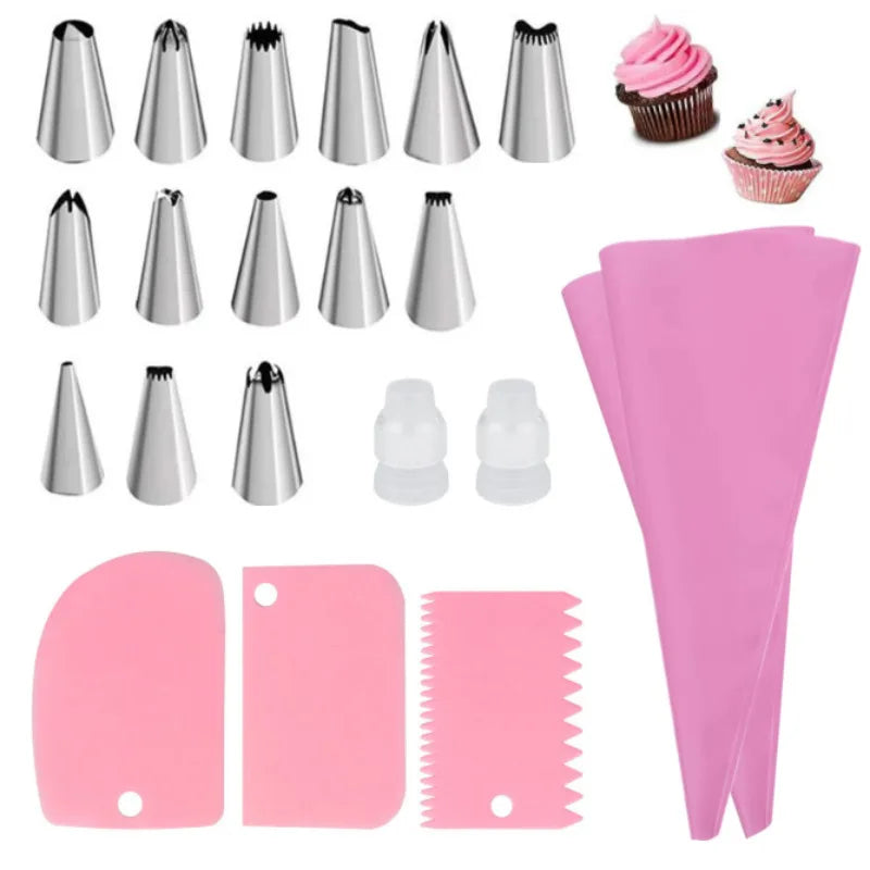 Kit de Décoration de Gâteaux – Poches à Douille et Embouts en Silicone Réutilisables