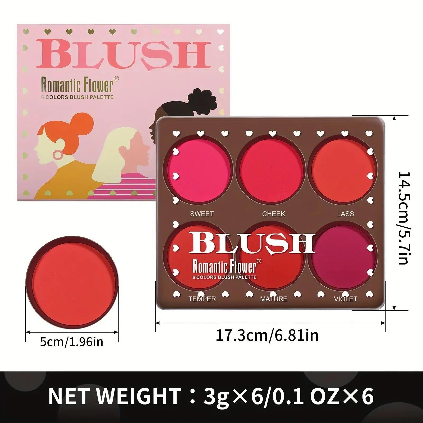 Palette de Fards à Joues Mats Waterproof – Couverture Moyenne, Finition Naturelle Longue Durée