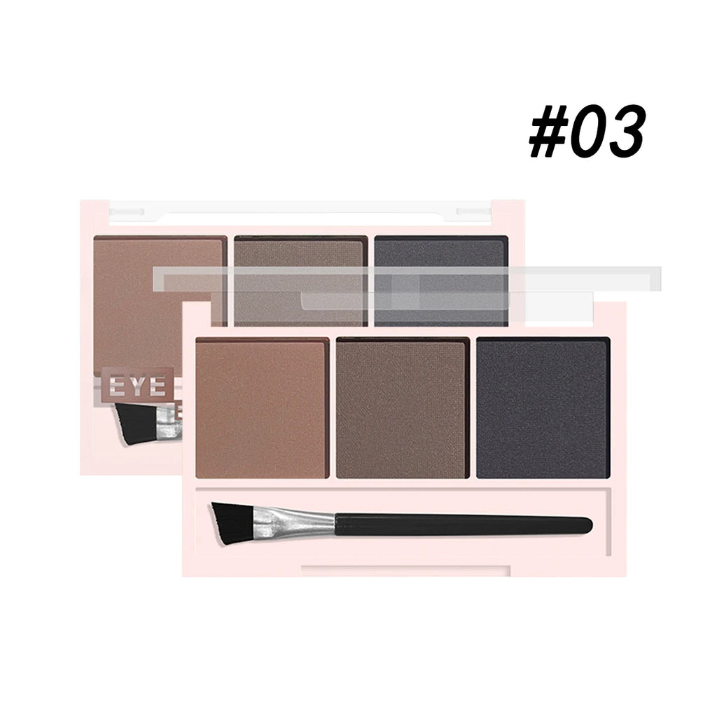 Ensemble de Poudre à Sourcils 3 Couleurs avec Pinceau