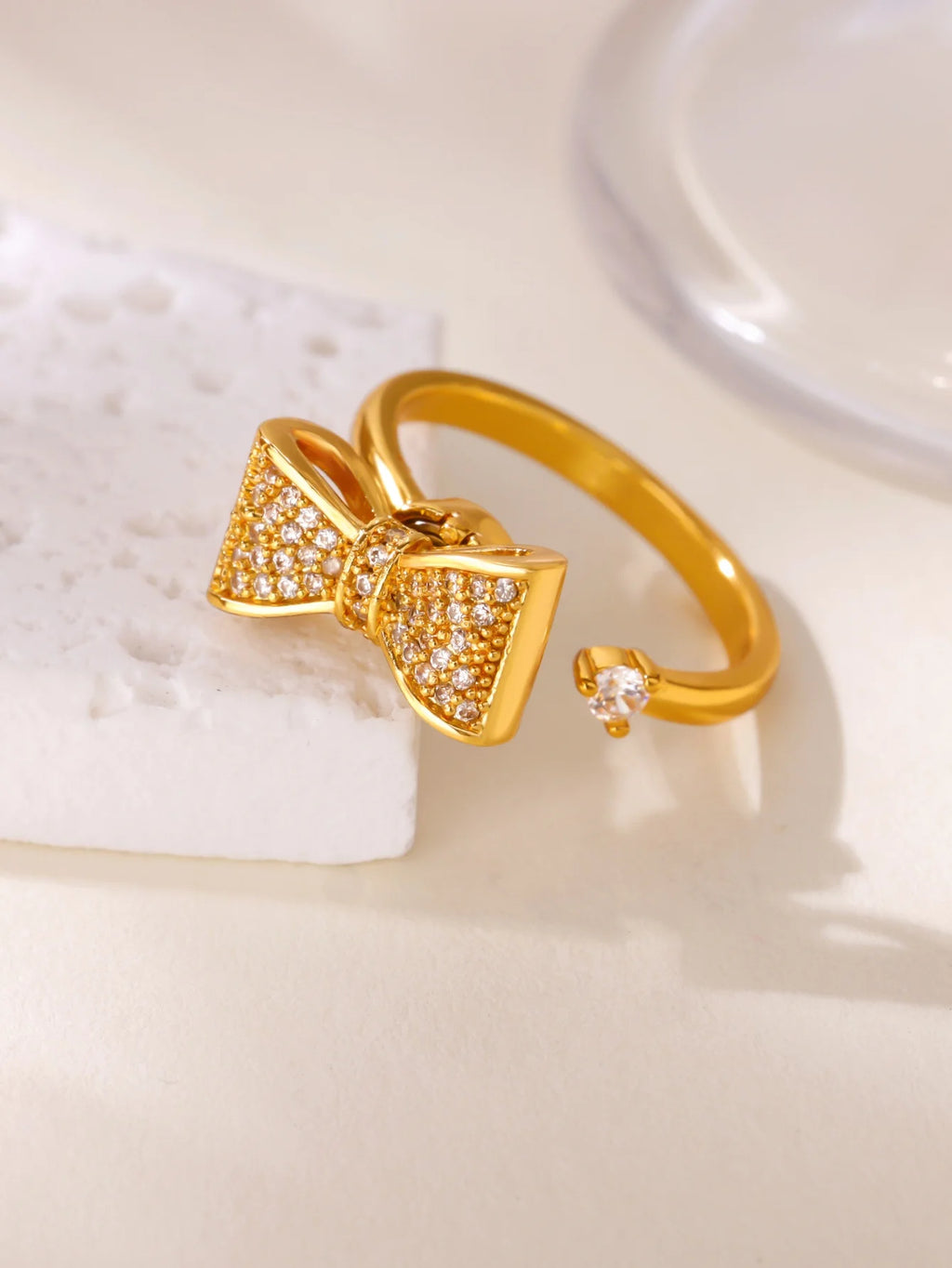 Bague Spinner Trèfle de Luxe – Anti-Stress Couleur Or 18K