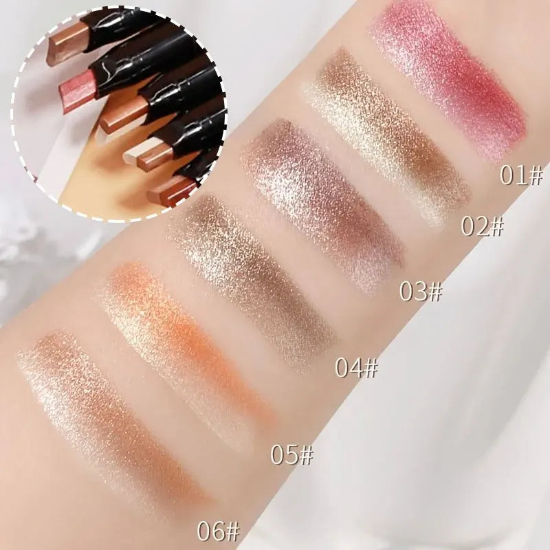 Bâton Fard à Paupières Double Couleur – Dégradé Scintillant & Effet Métallique Waterproof