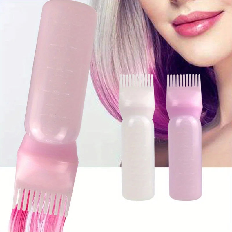 Ensemble Peigne en Silicone, Applicateur d’Huile Capillaire et Brosse de Massage – 2 pièces, Outils Professionnels pour Salon de Coiffure ou Domicile