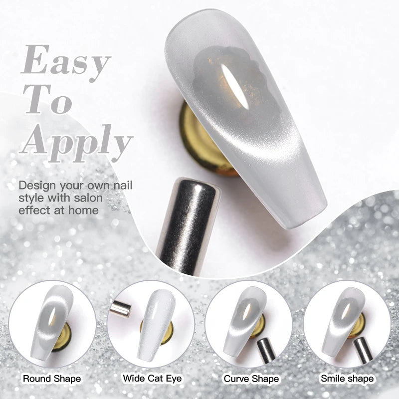 Vernis à Ongles Gel UV/LED à effet Magnétique, Effet Œil de Chat 7ml