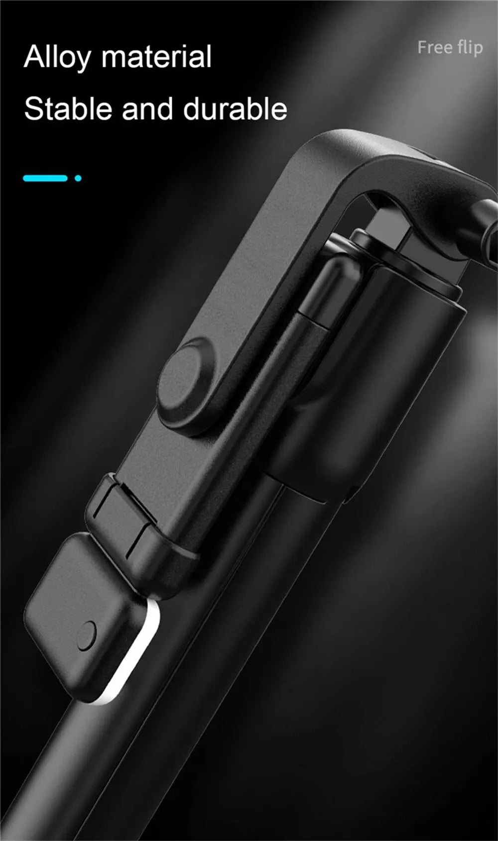 Trépied pour Selfie, Portable – Obturateur à Distance, Lumière LED inclus, Extensible et Rétractable, Connection via Bluetooth