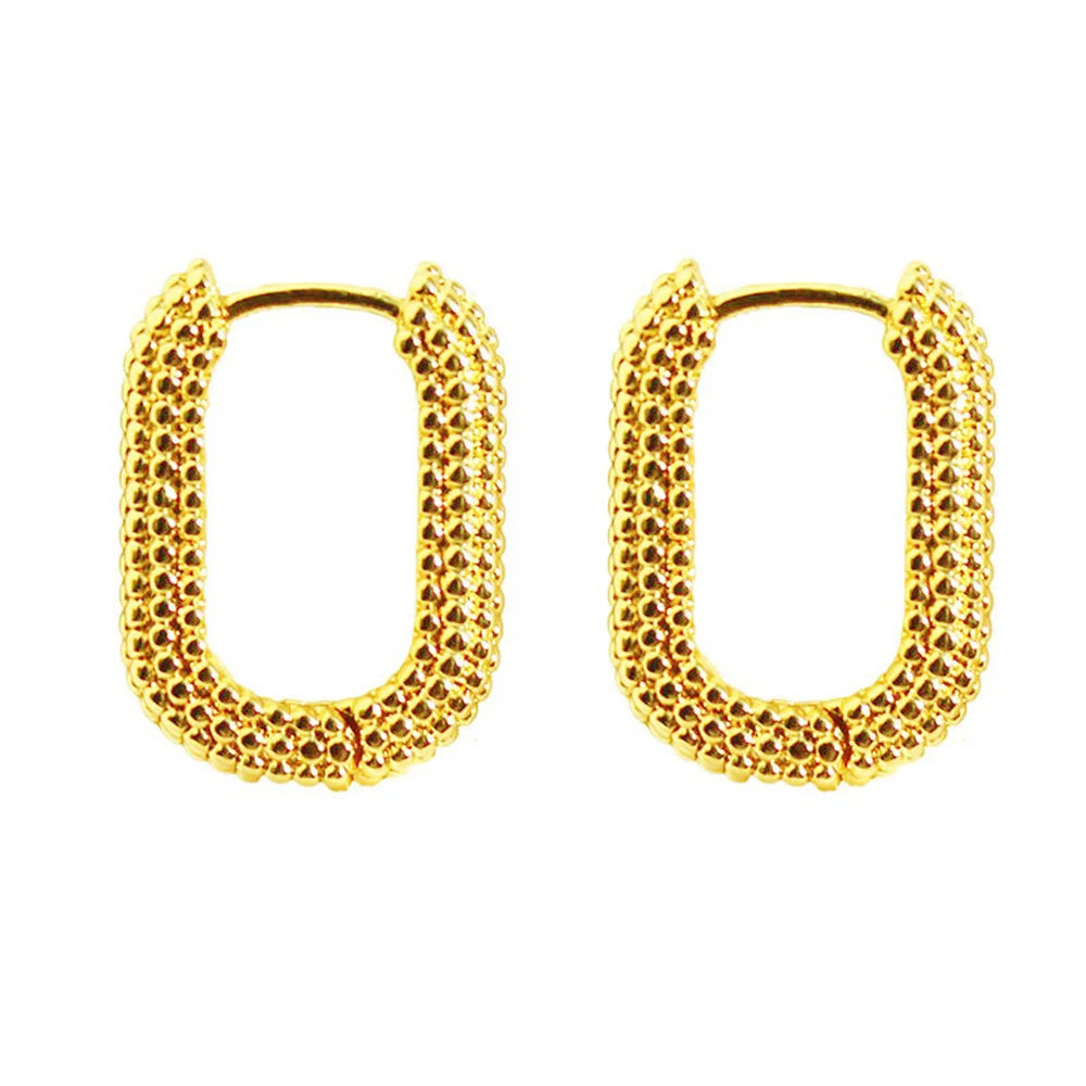 Boucles d’Oreilles Carrées Françaises en Alliage – Forme Géométrique Goutte d’Eau, Bijoux Tendance pour Femmes