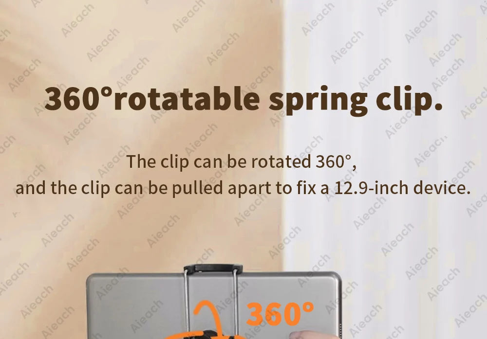 Support de Tablette et Téléphone pour Lit – Bras Métallique 90 cm Rotatif 360°