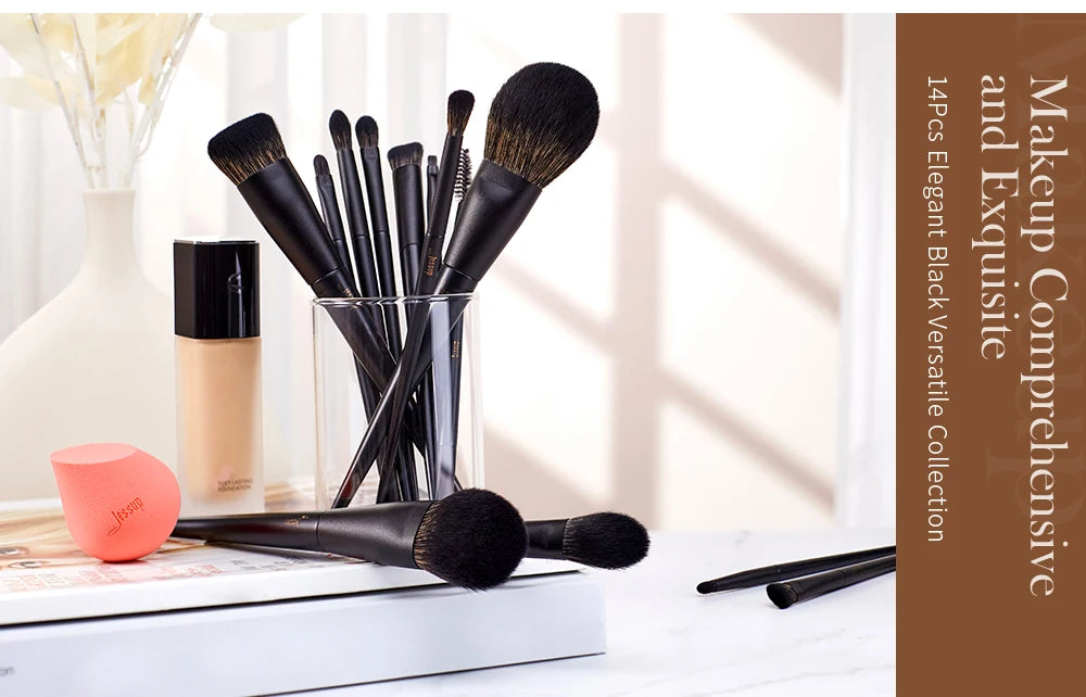 Pinceau de Maquillage Professionnel, Jessup Set,10-14pcs