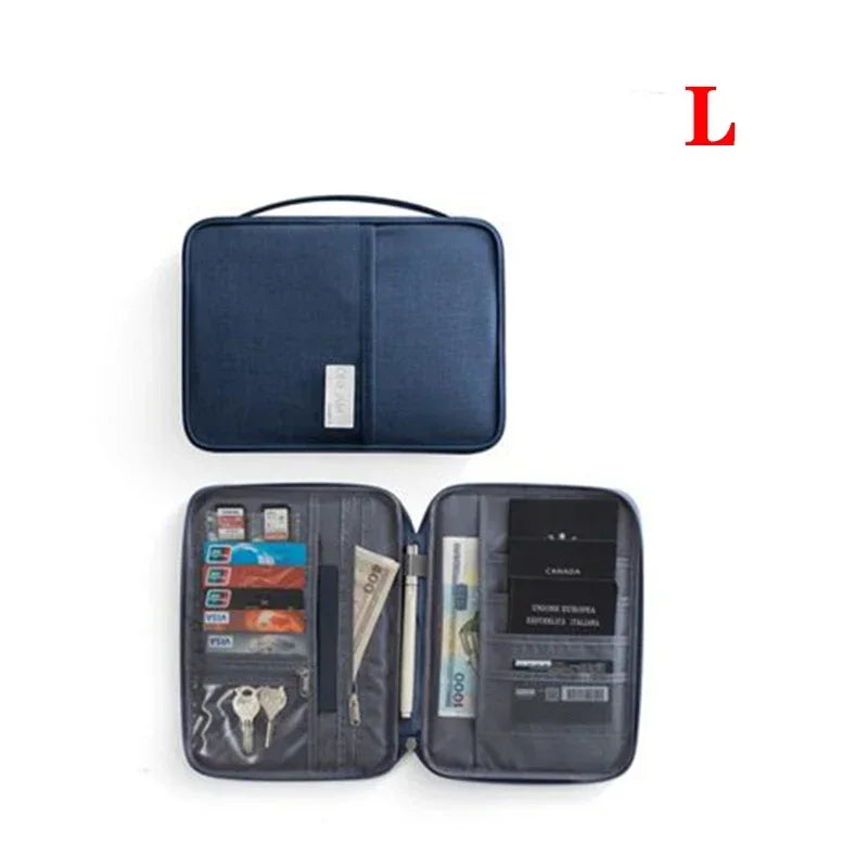 Portefeuille de Voyage Multifonction – Organisateur Étanche pour Passeports, Billet, Carte, Documents et Accessoires de Voyage Familiaux
