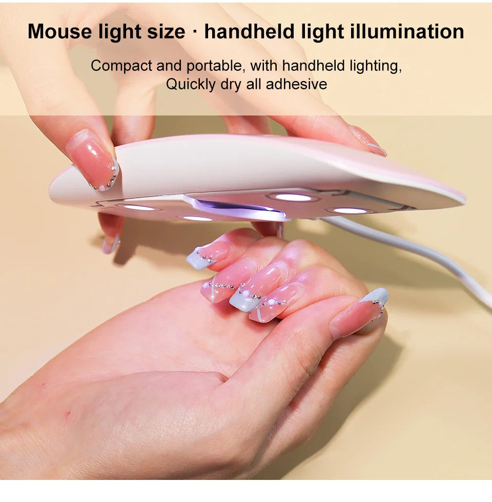 Mini Sèche-Ongles Portable 6W – Lampe LED UV de Manucure avec Câble USB