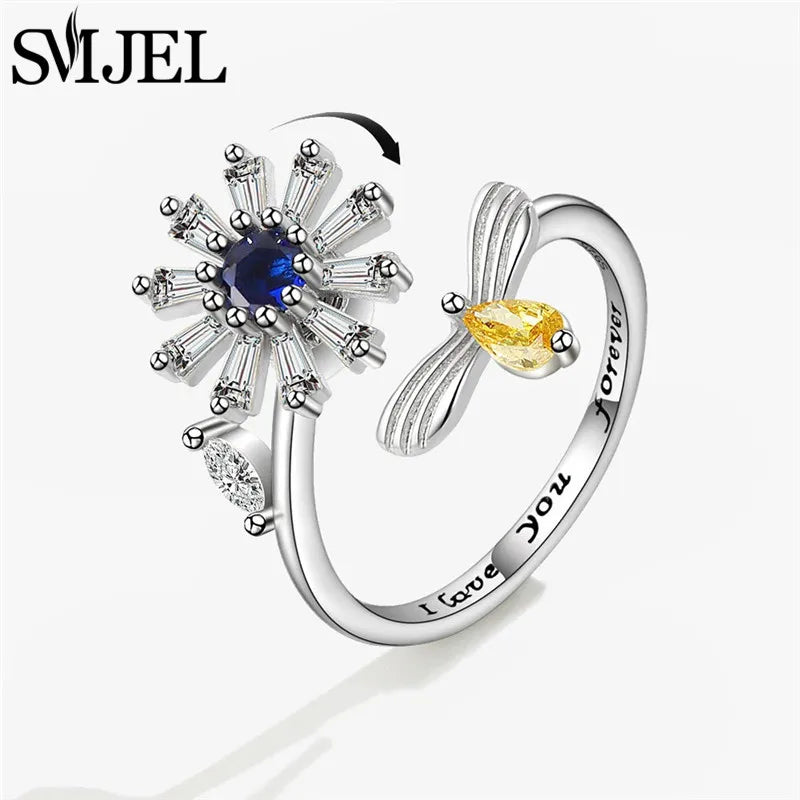 Bague Rotative Anti-Stress de Luxe –  Cristal, Tendance, Luxueux