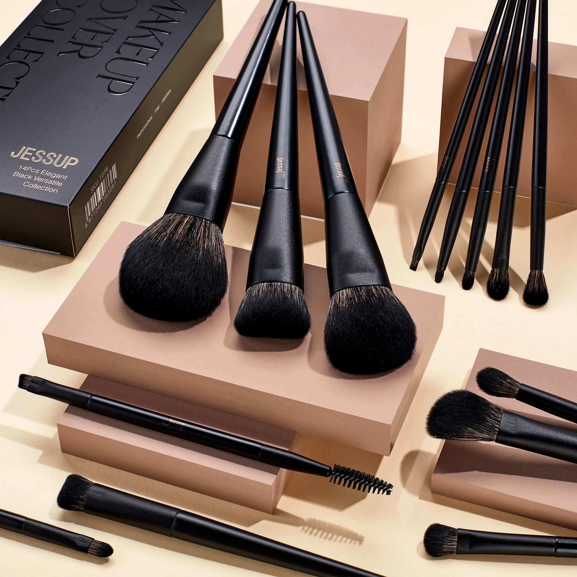 Pinceau de Maquillage Professionnel, Jessup Set,10-14pcs