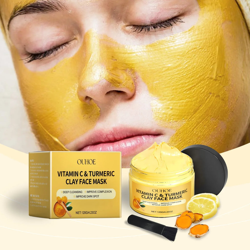 Masque Facial Exfoliant à la Vitamine C & Curcuma – Nettoyage en Profondeur et Traitement Anti-Acné