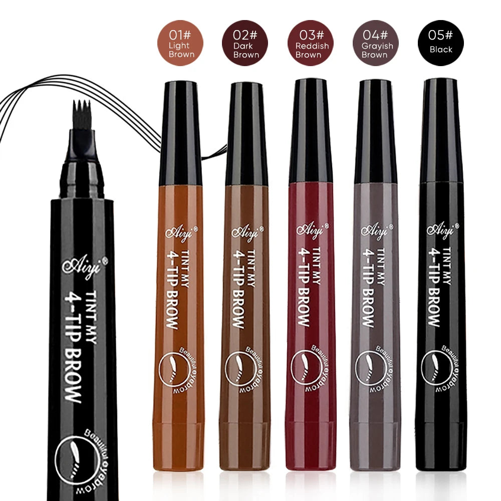 Stylo à Sourcils 4 Pointes Fendues – Maquillage Précis et Durable