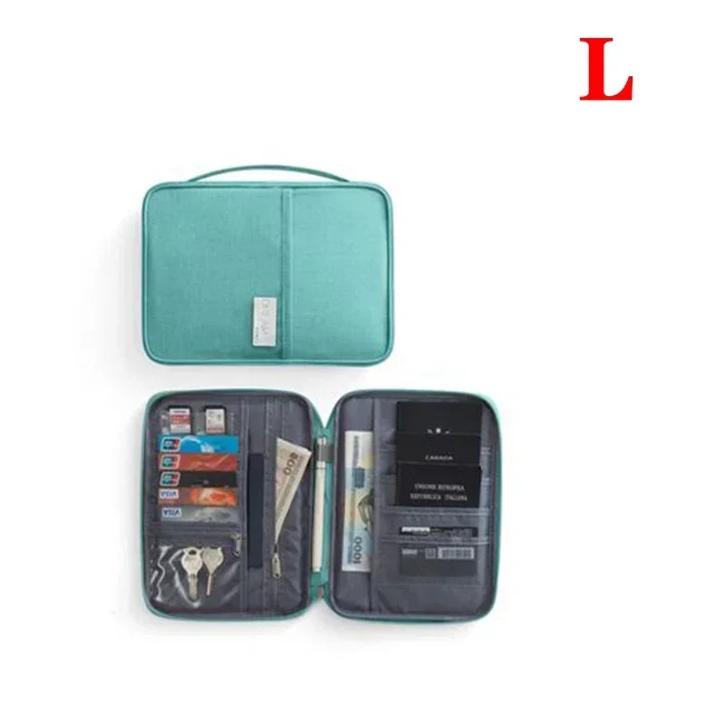 Portefeuille de Voyage Multifonction – Organisateur Étanche pour Passeports, Billet, Carte, Documents et Accessoires de Voyage Familiaux