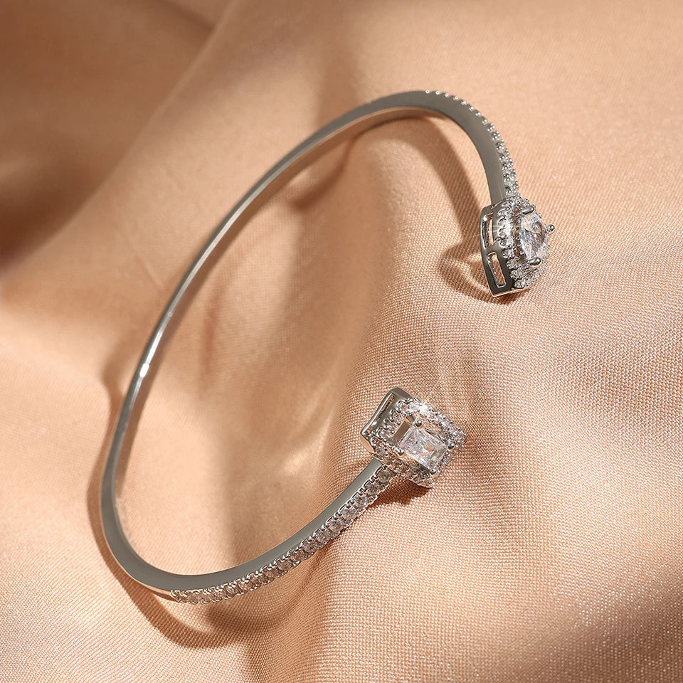 Bracelet Manchette Géométrique pour Femmes – Bijoux Mode Instagram en Zircone Cubique
