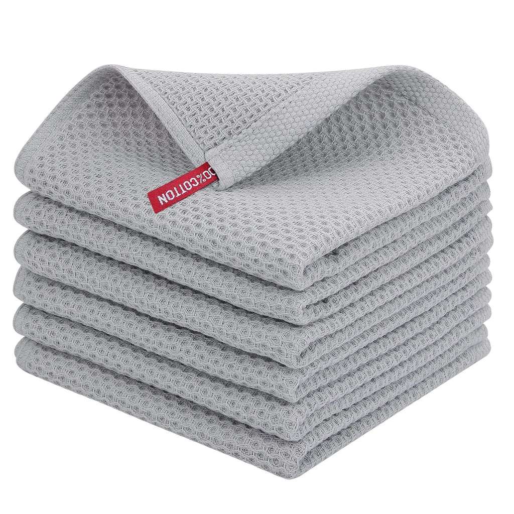 Torchons de Cuisine en Coton 100% – Tissage Gaufré Ultra Absorbant (Lot de 6)