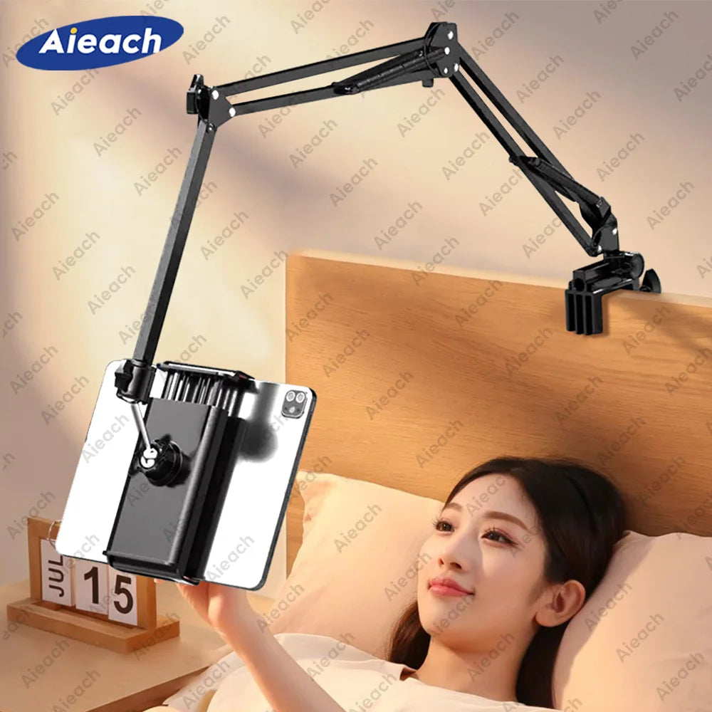 Support de Tablette et Téléphone pour Lit – Bras Métallique 90 cm Rotatif 360°