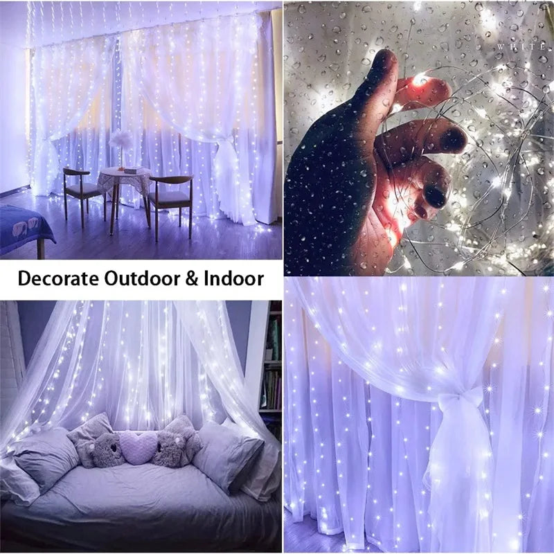 Rideau Lumineux LED à Fil de Cuivre – 8 Modes avec Télécommande USB