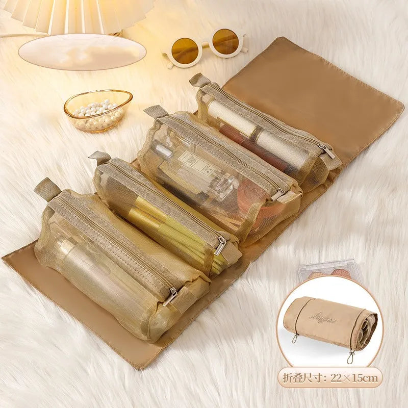 Trousse de Beauté Détachable 4 en 1 – Grande Capacité, Pliable et Portable pour Voyage et Déplacement