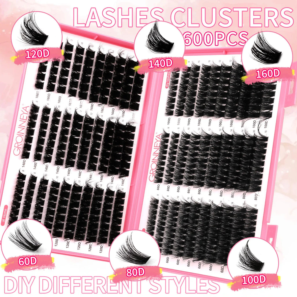 Cils Individuels DIY Effet œil de Chat, Volume Moelleux, Plateau Mixte