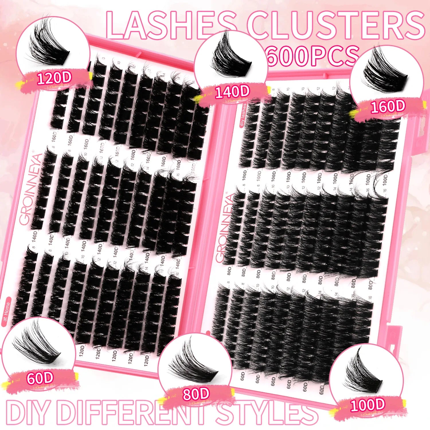 Cils Individuels DIY Effet œil de Chat, Volume Moelleux, Plateau Mixte