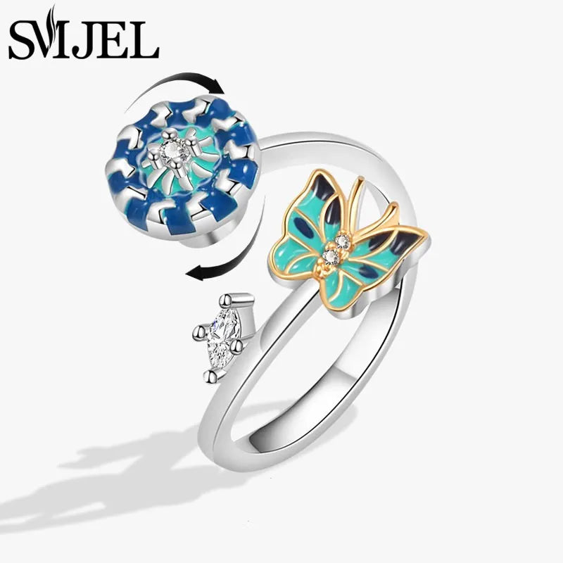 Bague Rotative Anti-Stress de Luxe –  Cristal, Tendance, Luxueux