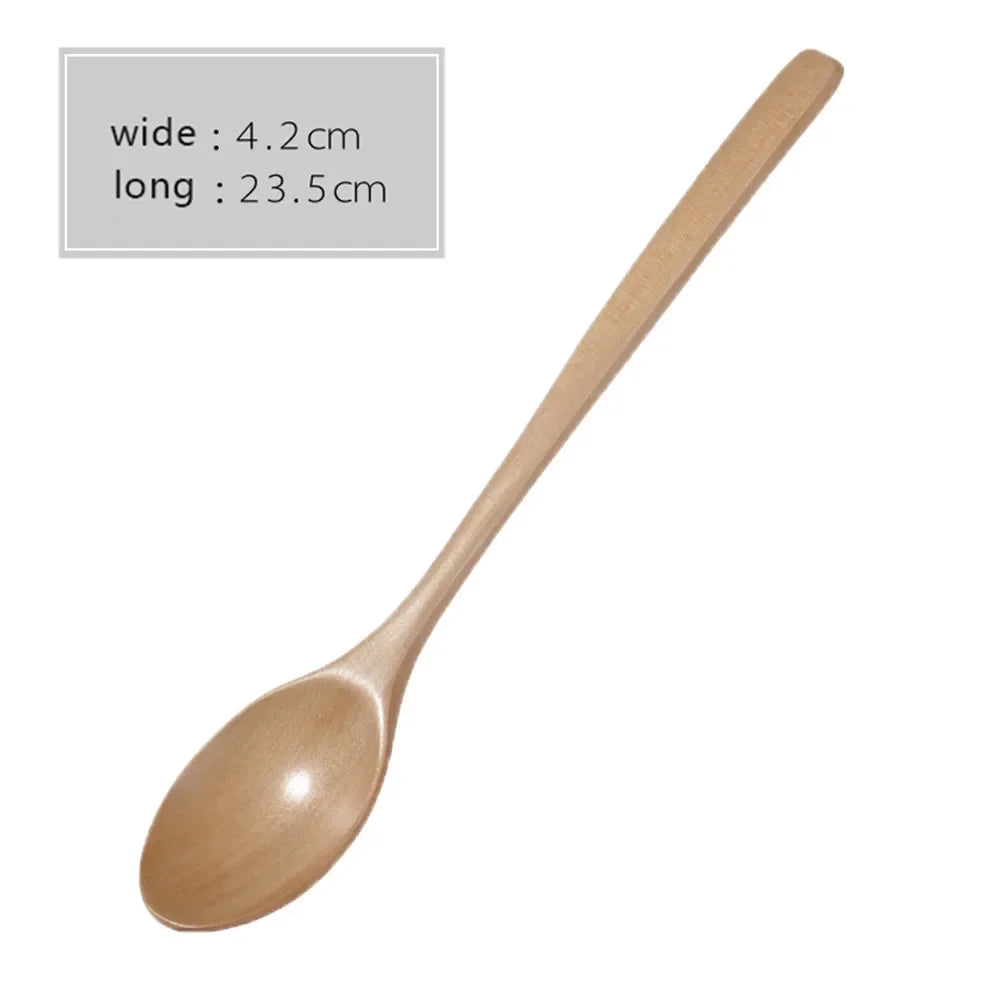 Cuillères en Bois Naturel Solide – Ustensiles de Cuisine Écologiques et Durables