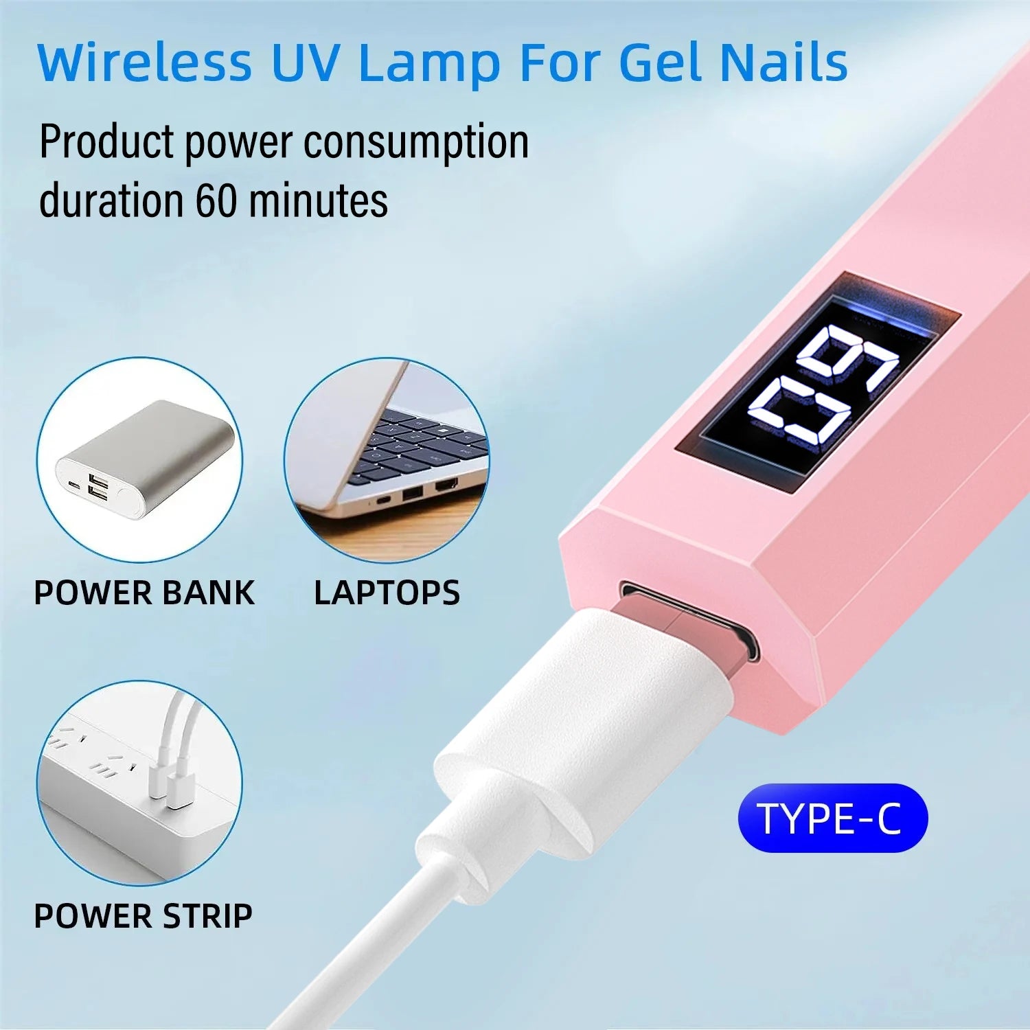 Lampe Sèche-Ongles UV/LED Portable Rechargeable par USB