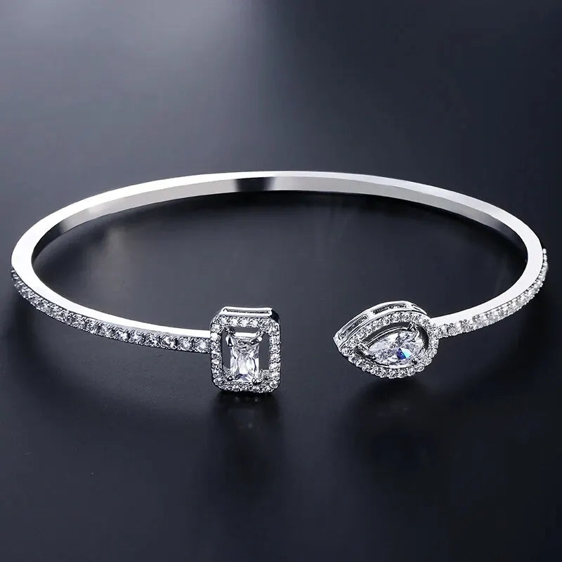 Bracelet Manchette Géométrique pour Femmes – Bijoux Mode Instagram en Zircone Cubique