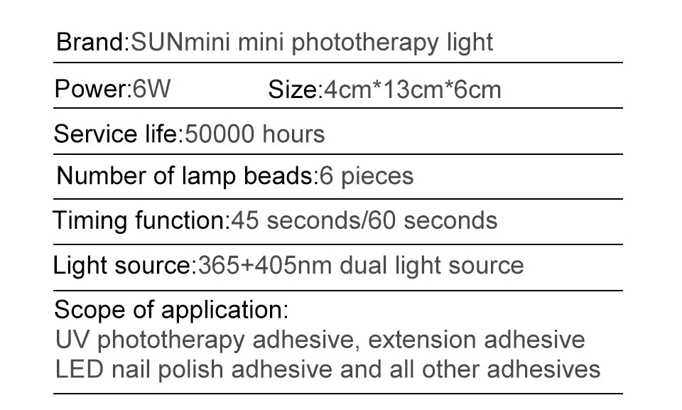 Mini Sèche-Ongles Portable 6W – Lampe LED UV de Manucure avec Câble USB