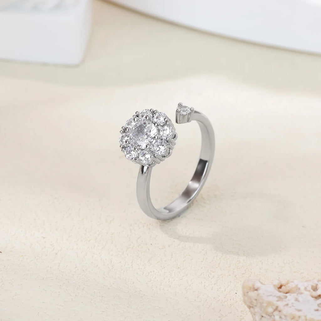 Bague Spinner Trèfle de Luxe – Anti-Stress Couleur Or 18K