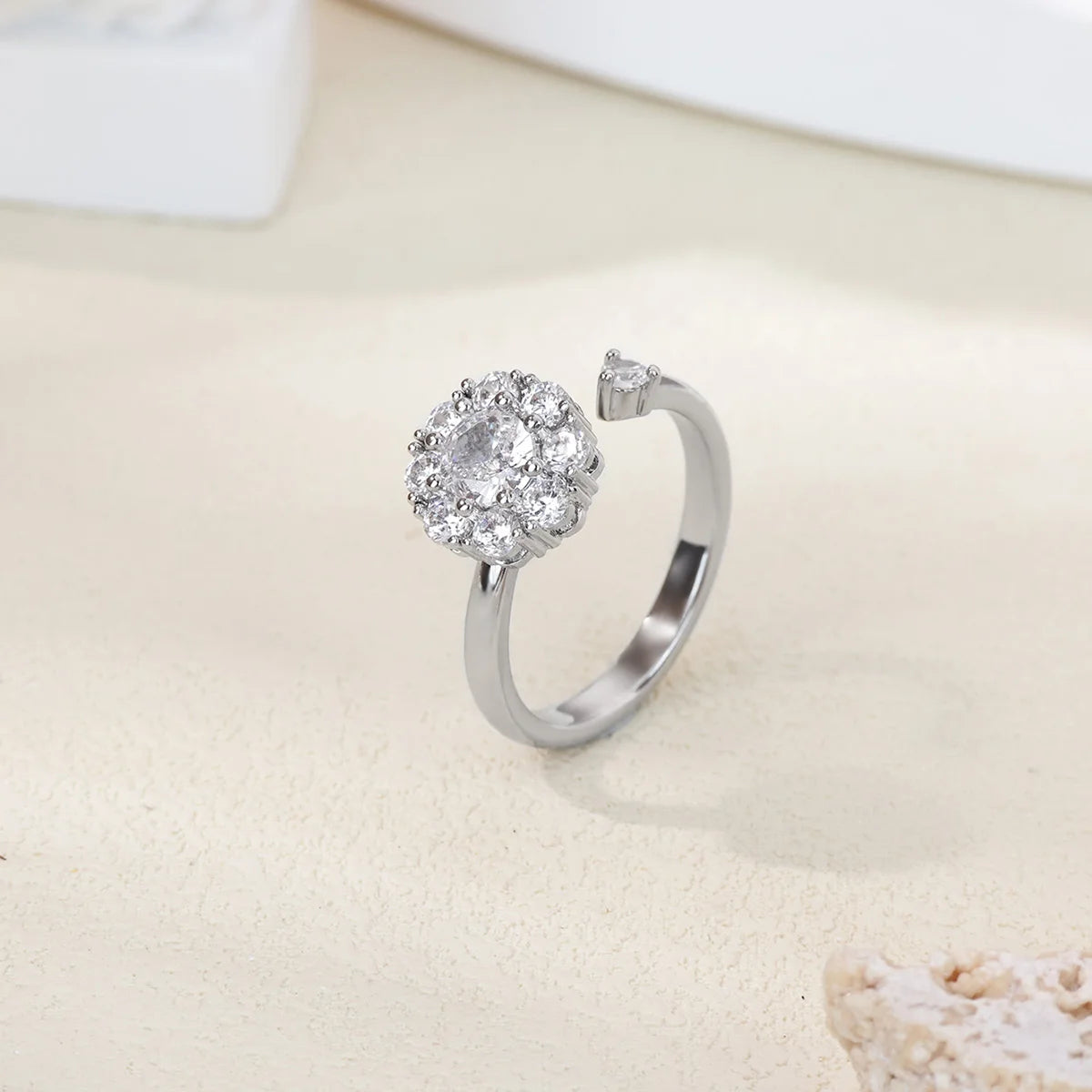 Bague Spinner Trèfle de Luxe – Anti-Stress Couleur Or 18K
