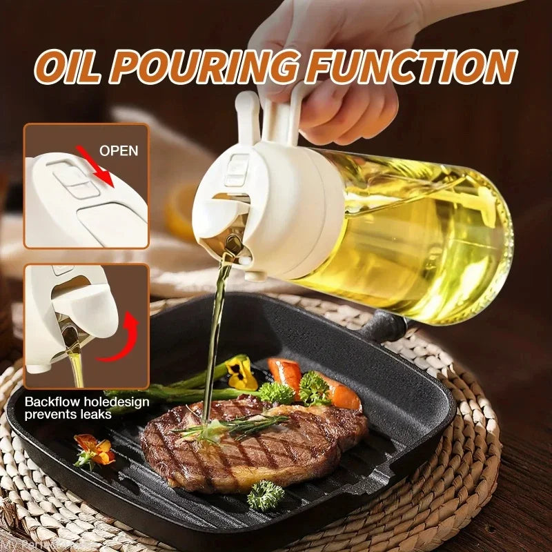 Bouteille de Pulvérisation d'Huile 2 en 1 – Distributeur et Injecteur 500 ml