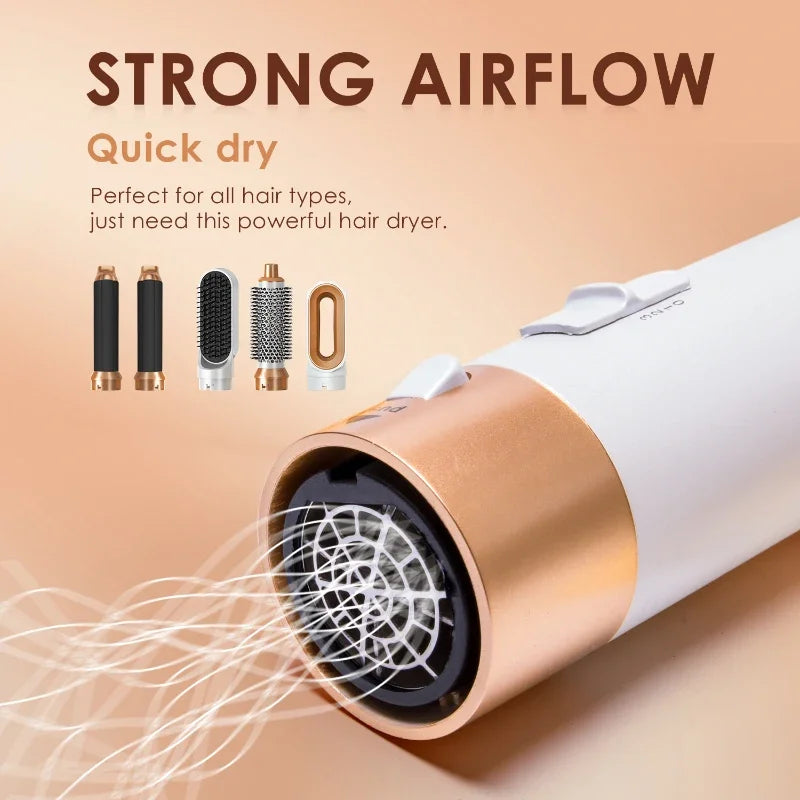 Brosse Coiffante & Sèche-Cheveux 5 en 1 – Outil de Coiffure Multifonction Professionnel