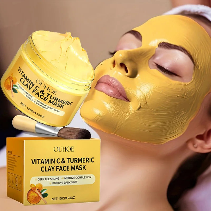 Masque Facial Exfoliant à la Vitamine C & Curcuma – Nettoyage en Profondeur et Traitement Anti-Acné