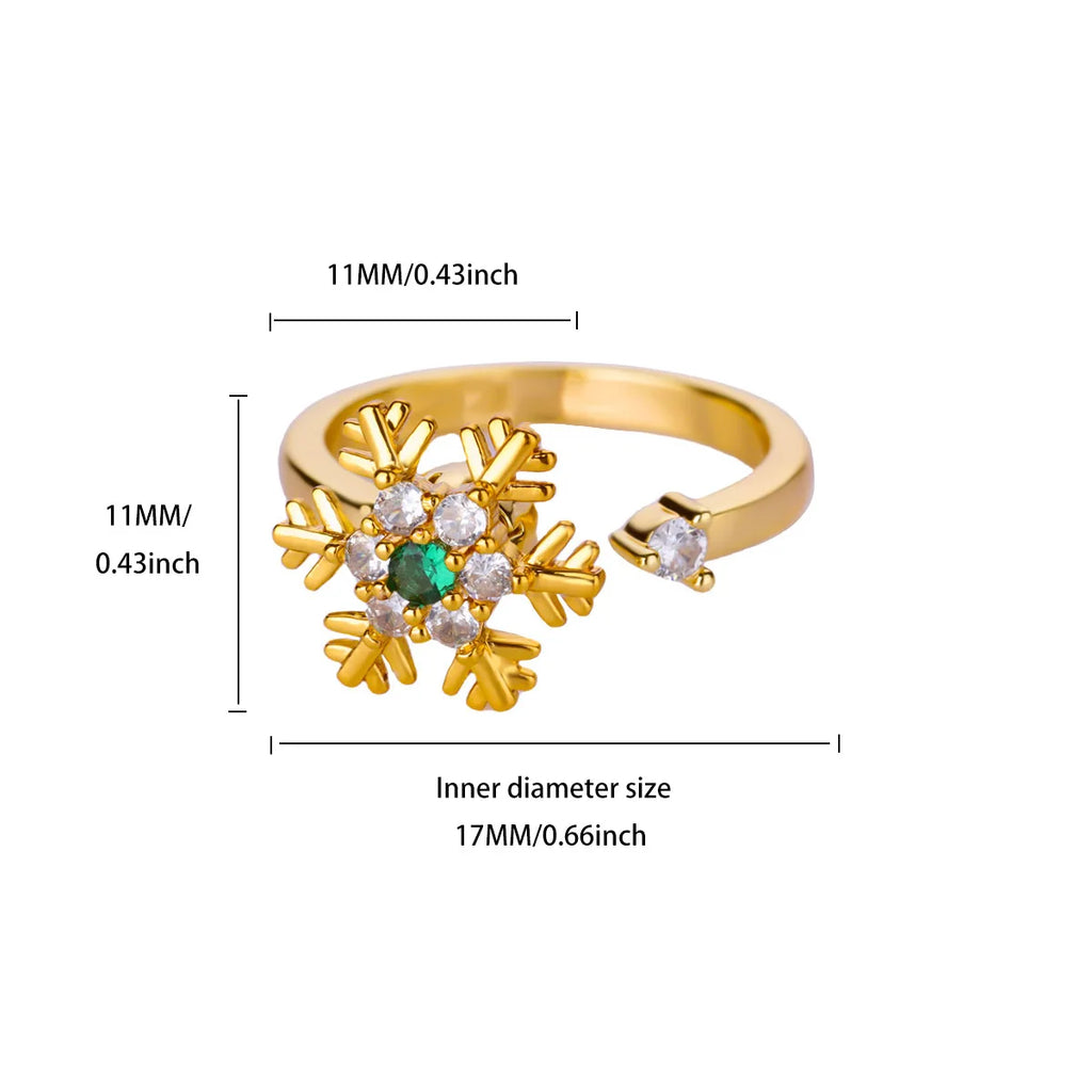 Bague Spinner Trèfle de Luxe – Anti-Stress Couleur Or 18K