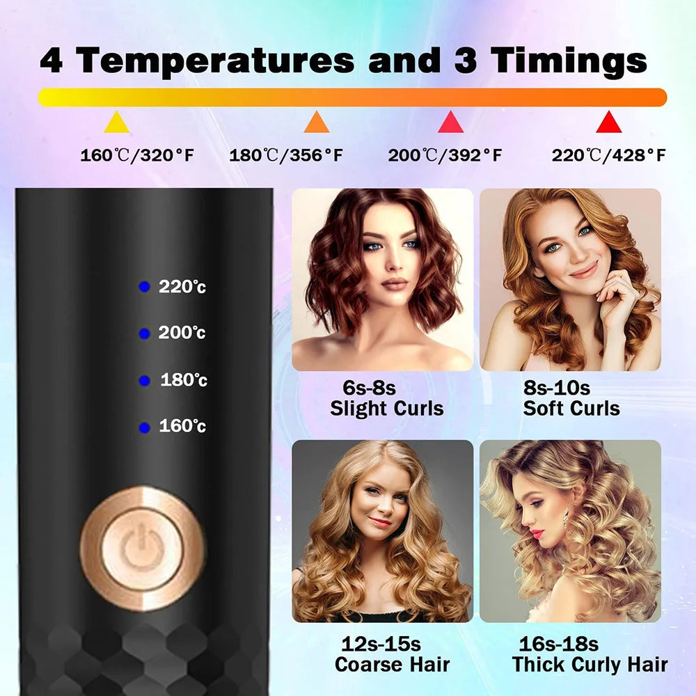 Bigoudi en Céramique Rotatif Automatique Fer à Friser Outil de Coiffure